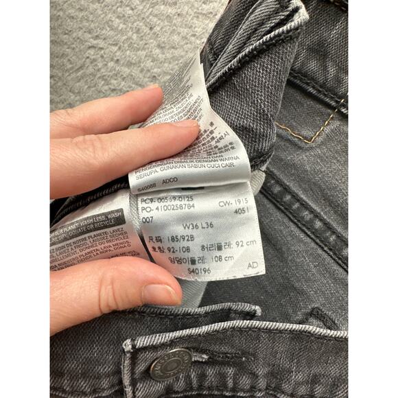 Levis 569 Denim Jeans Men's Size 36X36 Loose Fit Straight Leg Pocket Black - Picture 10 of 11